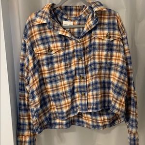 American eagle Oversized cropped flannel
